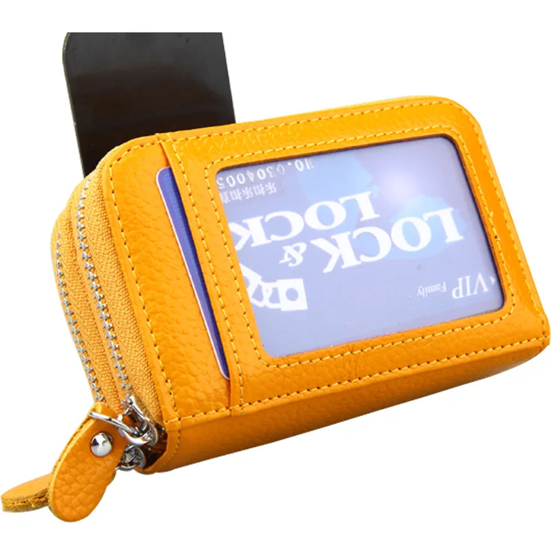 RFID Блокировка натуральная кожа для женщин и мужчин ID держатель для карт Портмоне карта кошелек Кредитная карта Бизнес держатель для карт Органайзер HB43
