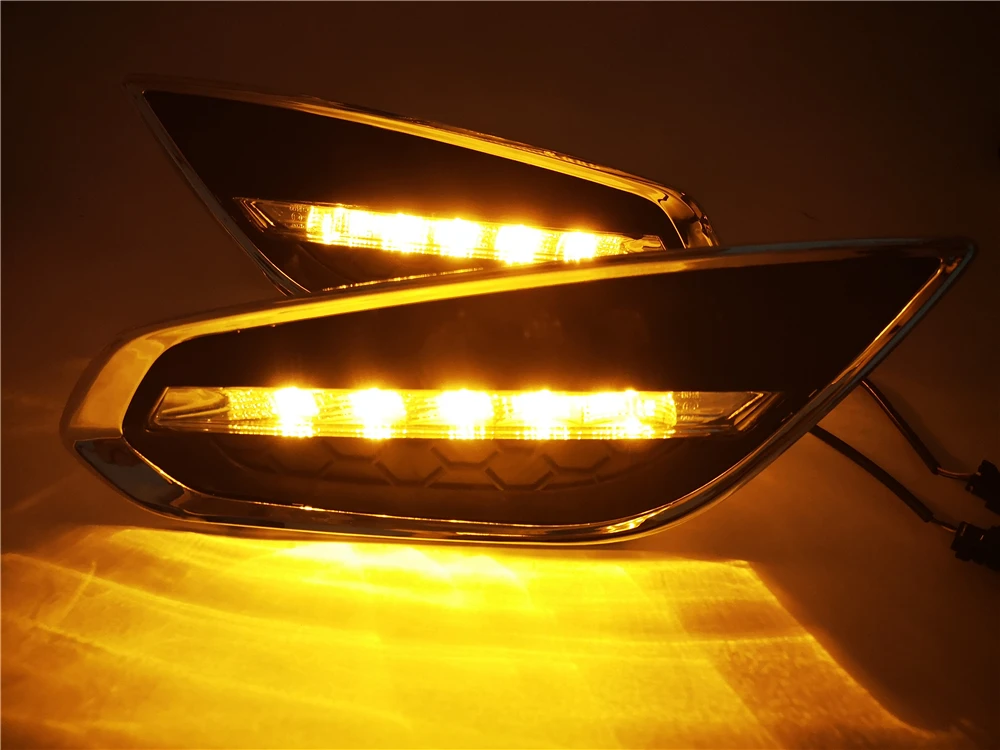 Автомобильный мигающий 1 комплект светодиодный DRL дневные ходовые огни Дневные Противотуманные фары с поворотником для Volvo S60 2009 2010 2011 2012 2013
