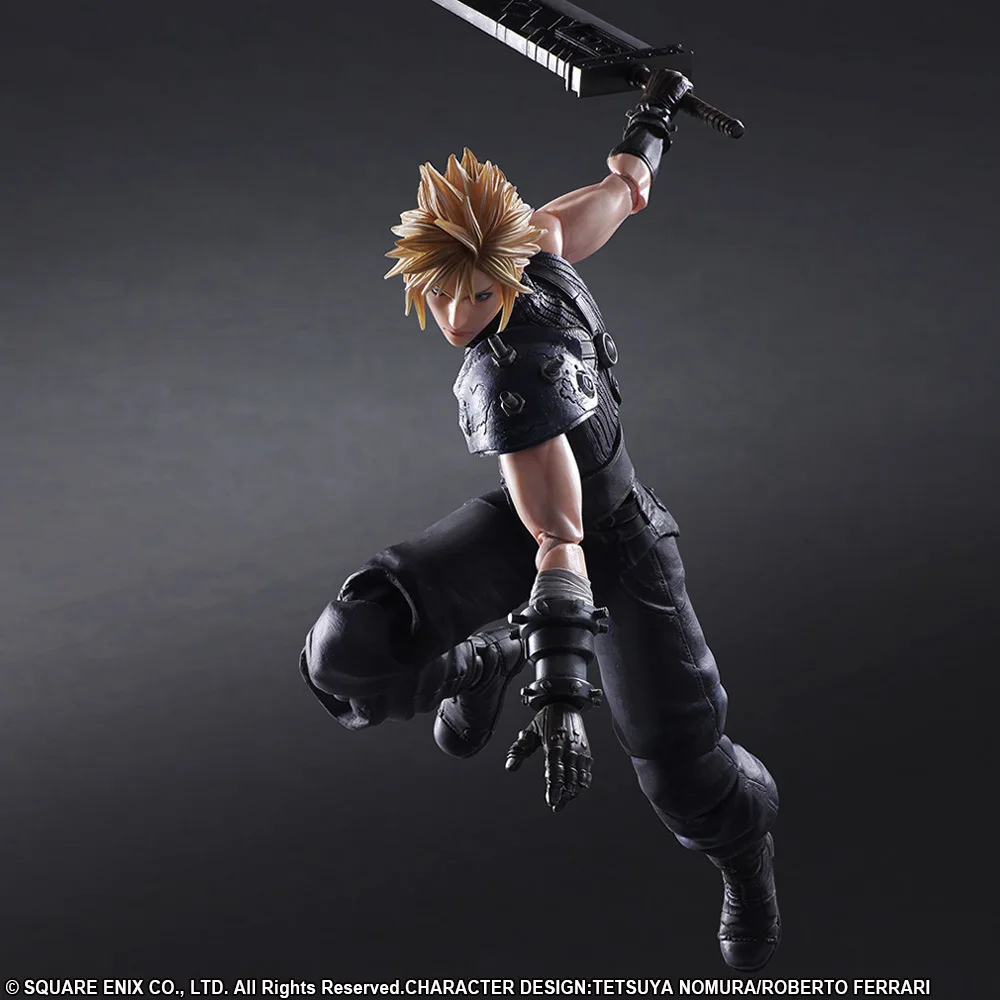 PLAY ARTS 27cm Final Fantasy VII Cloud Strife Edition 2 Action Figure Model Toys