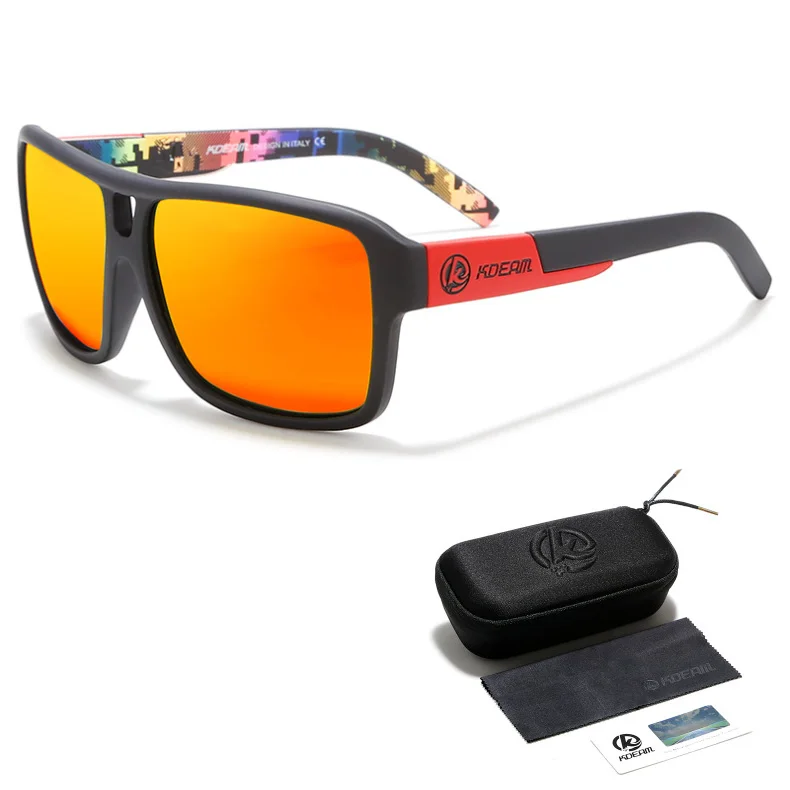KDEAM Original Design Polarized Square Sunglasses Men Summer Outdoor& Travel UV Goggles Male Fashion Sports Style Shades RX63 - Цвет линз: C7