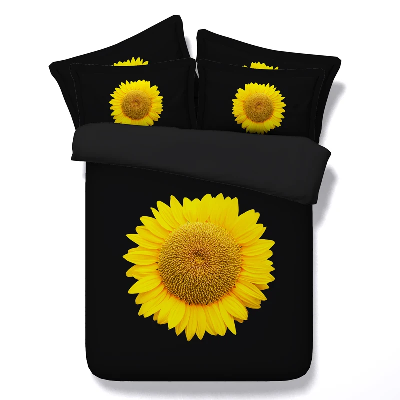 

Sunflower Bedding set 3D Designer Floral duvet cover sets bedspread bed sheet linen Queen size Cal King double twin single 4PCS
