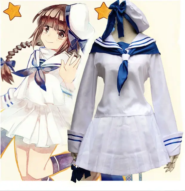 Anime Wadanohara White Sailor Uniform Cosplay Costume School Girls Uniform Free Shipping In 