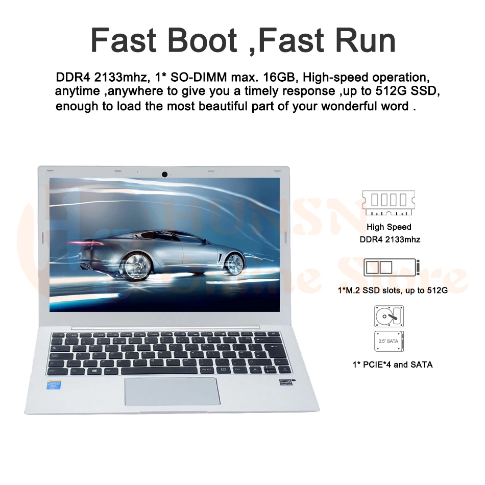 13.3-Inch-Laptop-Notebook-PC-Computer-I5-7200U-I7-7500U-HUNSN-LA0101