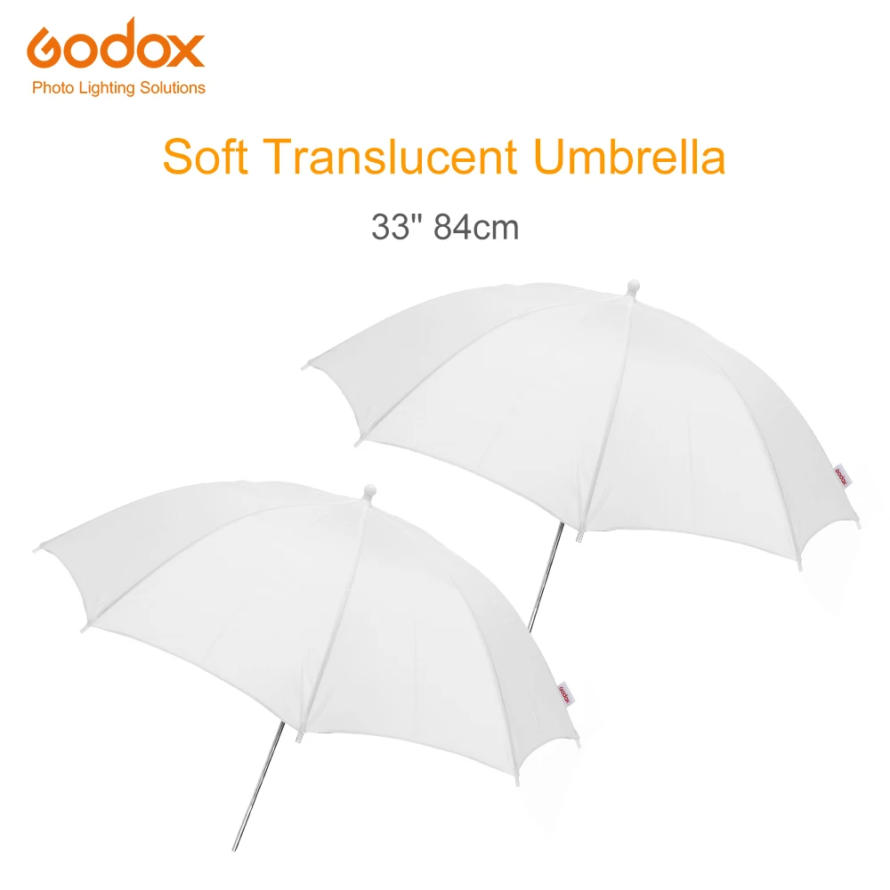 

2PCS Godox 33'' 84cm White Soft Umbrella Soft Translucent Umbrella for Photo Studio Photography Diffusing