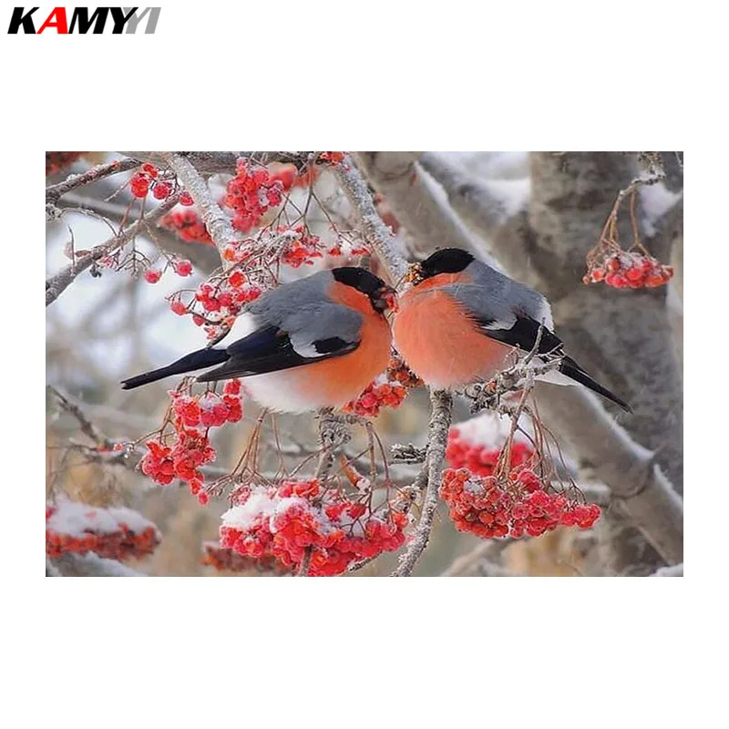 

3D Diamond Painting Cross Stitch Two Birds On Tree Needleworks Diamond Embroidery Nature Full Diamond Decor DD