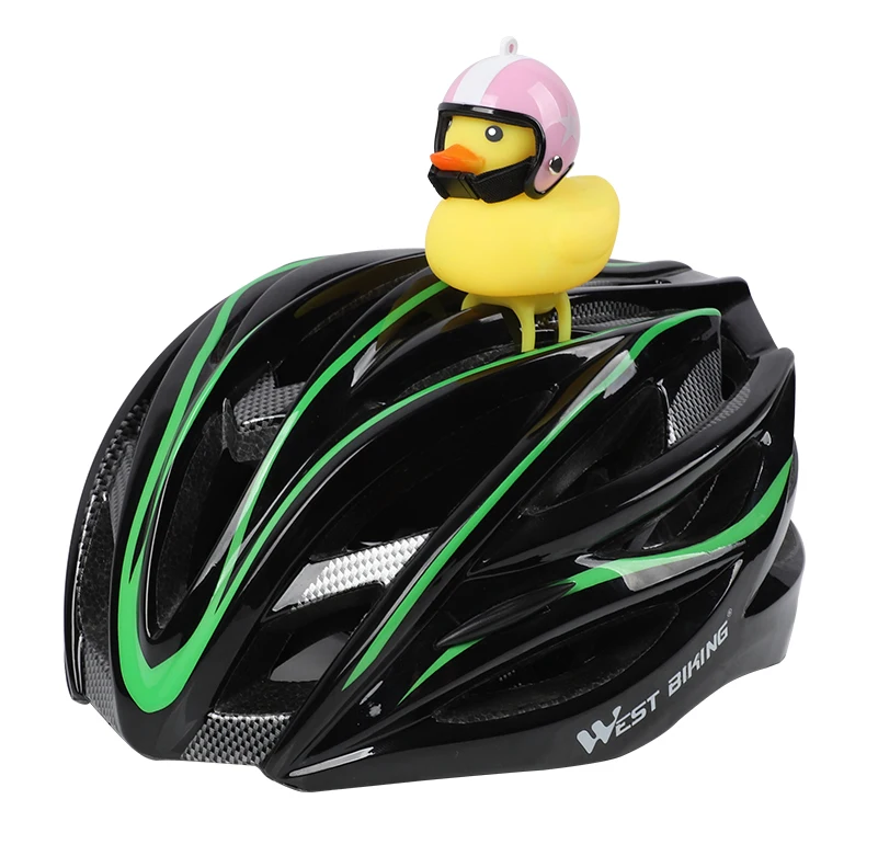 Top WEST BIKING Cycling Cartoon Duck Light Bike Handlebar Warning Lamp With Bell Waterproof  Bicycle Shining Helmet Duck Horn Light 14