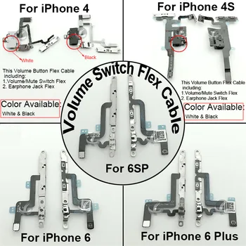 

Volume Button Switch Flex Cable for iPhone 4 4S 6 6S Plus X Mute Silent Key Control Cable With Metal Hold Replacement Parts