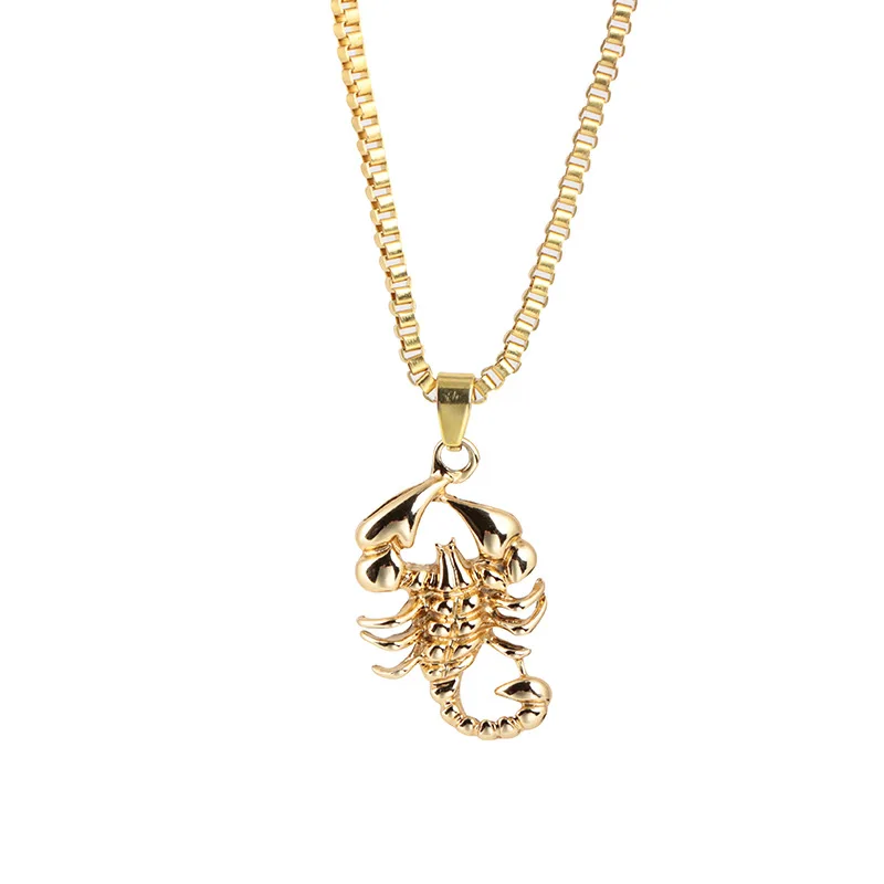 

LUFANG Fashion Jewelry Hip Hop Scorpion Gold Color Pendant Necklace 2019 Big Punk Ethnic Long Chain Necklace For Women Rock Gift