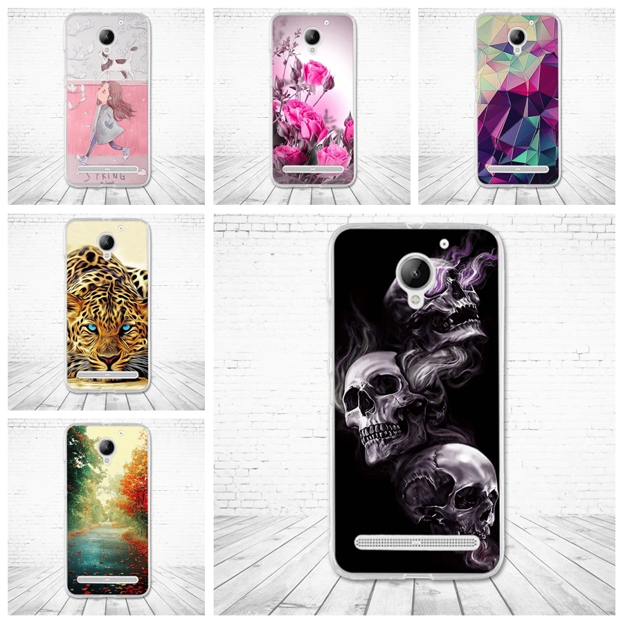 

Case For Lenovo Vibe C 2 Cover Soft Silicone Fundas For Lenovo C2 K10a40 5.0'' Flower Paint Phone Cover for Lenovo vibe c2 Coque