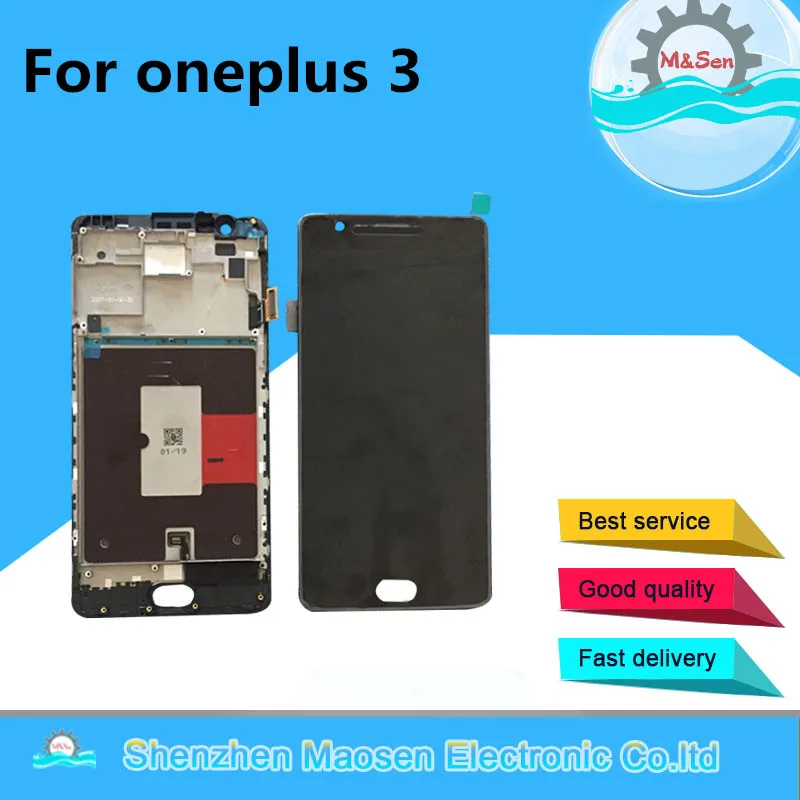 imágenes para M & Sen Para oneplus tres oneplus 3 A3000 A3003 UE versión LCD screen display + touch digitalizador con marco blanco/negro envío gratis imágenes para M & Sen Para oneplus tres oneplus 3 A3000 A3003 UE versión LCD screen display + touch digitalizador con marco blanco/negro envío gratis