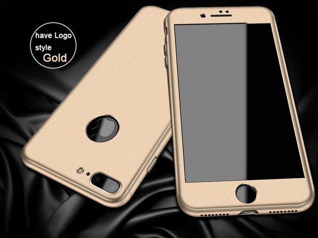 Чехол Gold Orchid 360 для iPhone 6, 6s, 7 Plus, чехол, ударопрочный, полная защита, закаленное стекло для iPhone 5, 5S, 8, 8 Plus, X - Цвет: have Logo-Gold