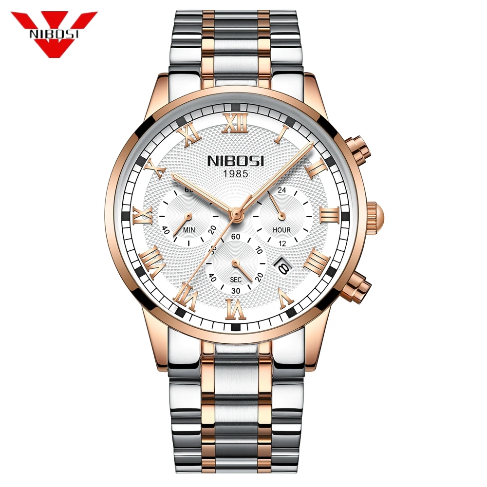 

NIBOSI Watches Men Luxury Brand Sport Full Steel Quartz Watch Men's Waterproof Military Clock Wrist Watches Relogio Masculino