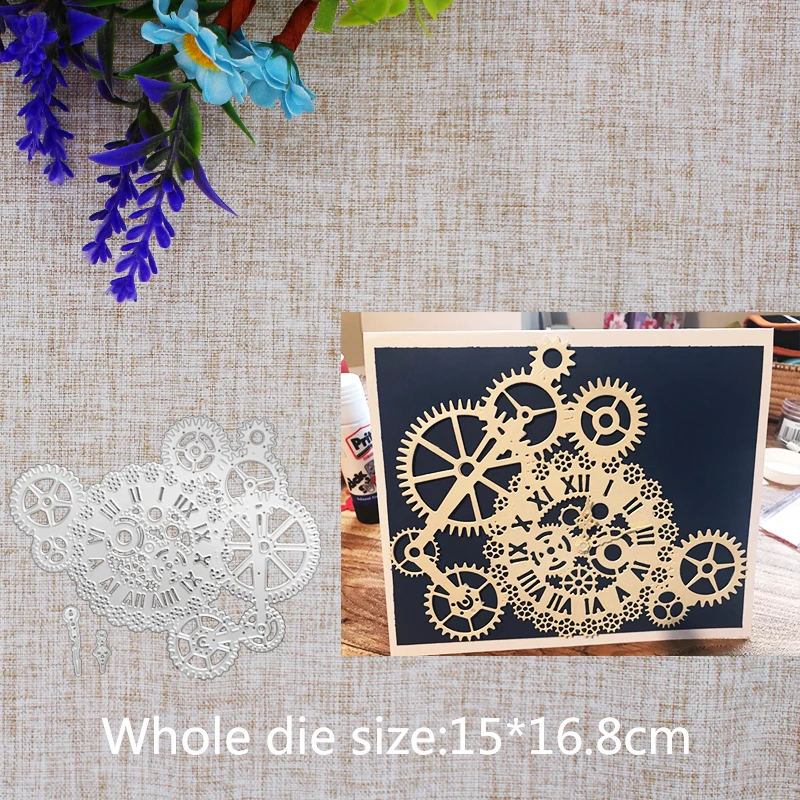 

New Arrival Individual Gear Frame Cutting Dies Stencil DIY Scrapbooking Photo Album Embossing Decor Paper Card Craft 150x168mm