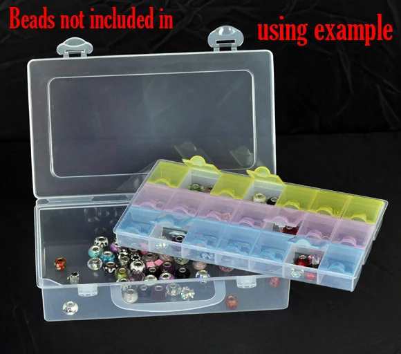 

Doreen Box Plastic Double Tier Beads Organizer Container Storage Box Rectangle 22.5cm x13.5cm,1 PC(21 Compartments) 2017 new