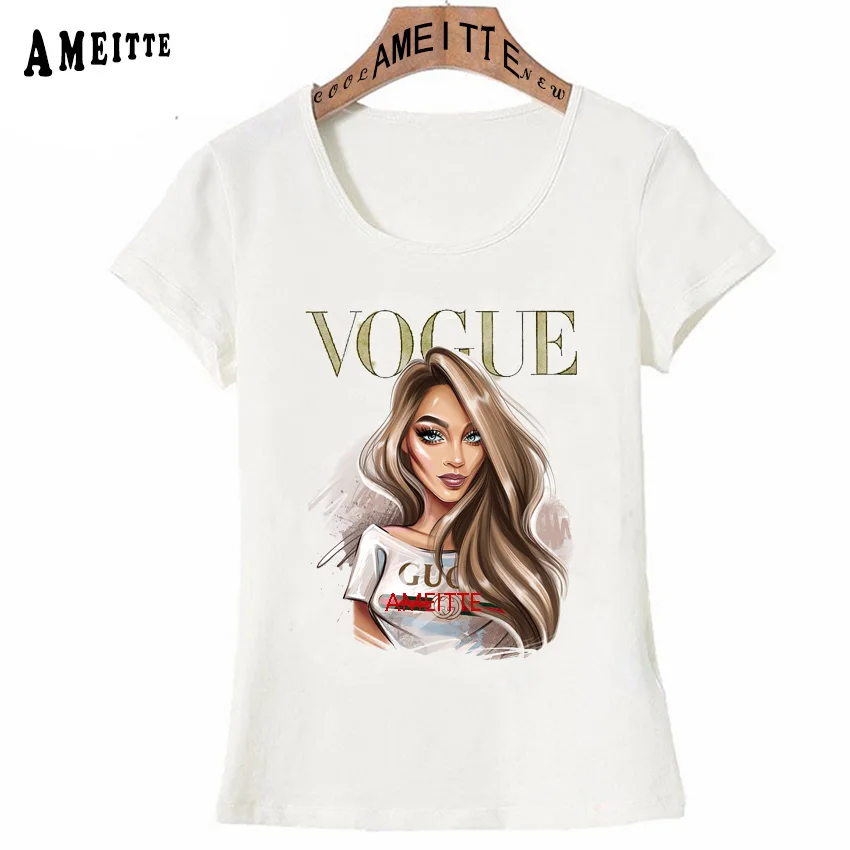 

New Summer Cute Women T-shirt Fashion illustration Art Print Girl T-Shirt Female Classic White Casual Tops Hipster Woman Tees