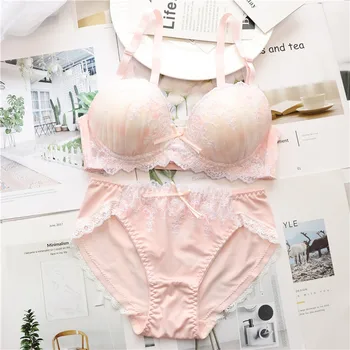 

YOURMIX Women Kawaii Lingerie Set Girl's 3/4 Cup Push Up Women Underwear Set Adjustable Support Bra And Panty ABCD Cup