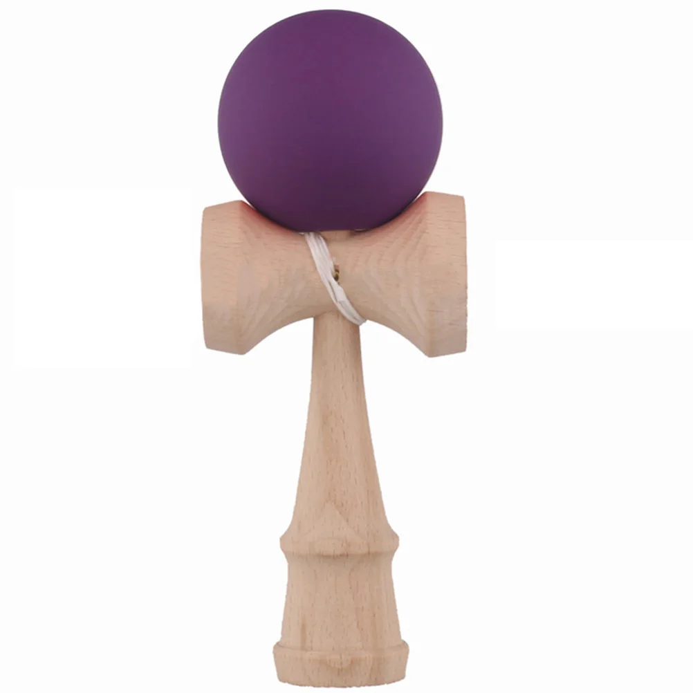 1 шт. Kid Kendama Японская Традиционная игрушка деревянный шар умелая игрушка для детей профессиональная резиновая краска Kendama матовый шар - Цвет: Фиолетовый