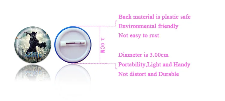 Смешанные 18 шт. супергерой Мститель Черная пантера фигурка брошка мультфильм круглый значок крутые булавки одежда/сумка Декор Детский подарок на вечеринку