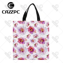 Акварель розовый белый цветы пиона повторяющийся шаблон печати индивидуальные пользовательские водонепроницаемый нейлон Ткань сумка-шоппер мешок подарков