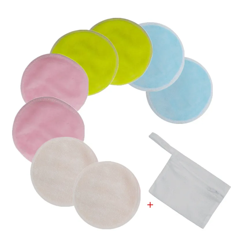 

8Pcs/lot Reusable Cotton Pads Make up Facial Remover Double layer Wipe Pads Nail Art Washable Cleaning Pads With Bag dropshiop