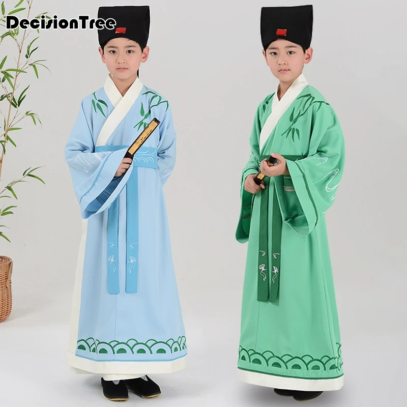 

2019 new scholar ancient costume chinese traditional folk dance costumes for child hanfu cosplay performance costume