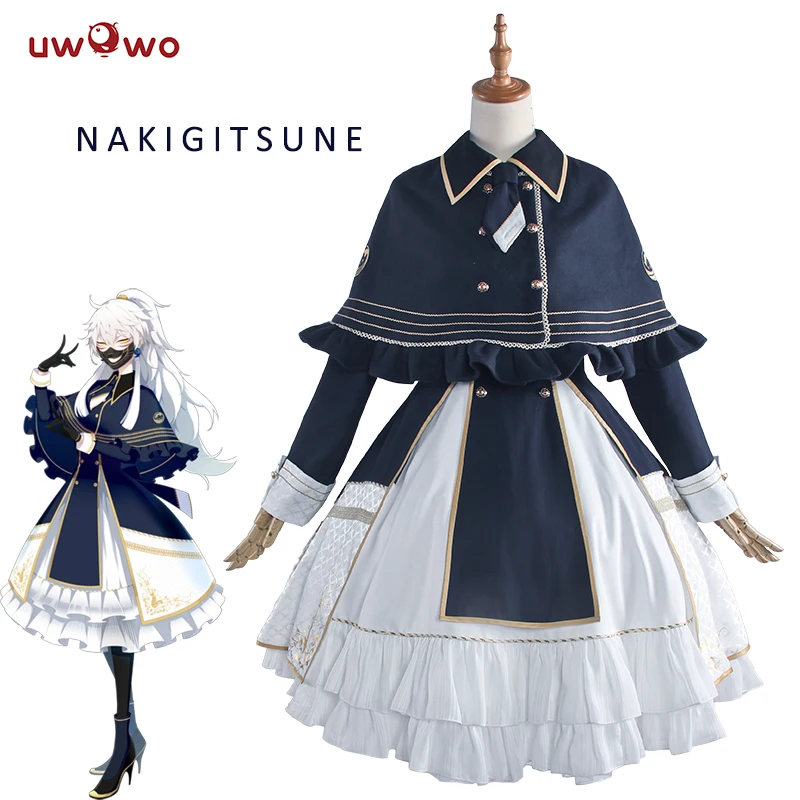 UWOWO костюм для косплея Nakigitsune Touken Ranbu онлайн синее цельное платье часы полиэстер