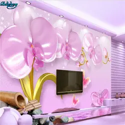 Beibehang Большой Индивидуальные HD романтические розовые бабочки мягкая сумка Ювелирные изделия ТВ Гостиная фон Home Decor