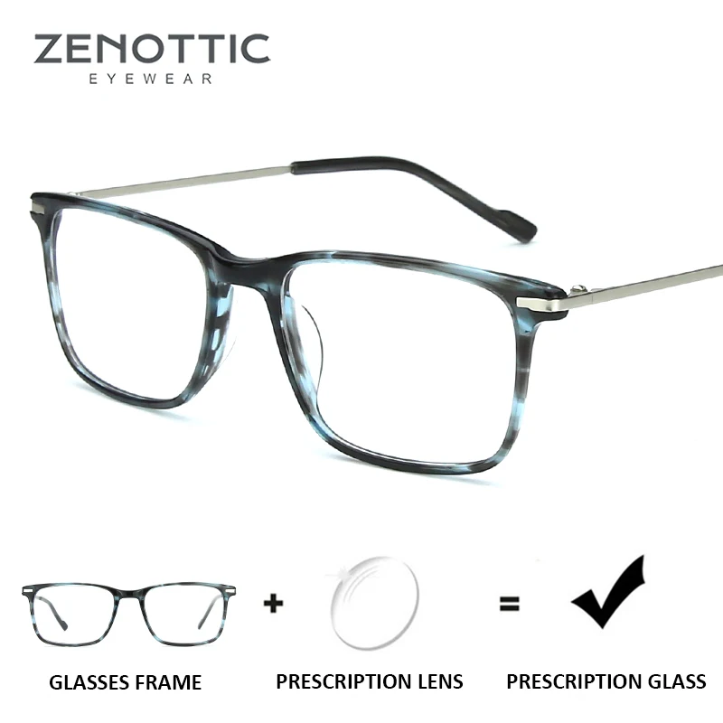 

ZENOTTIC Prescription Glasses Frame Men Optical Myopia Hyperopia Eyewear Anti-Blue-Ray Photochromic Eyeglasses Transparent 2019