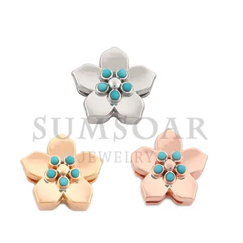 

Somsoar Jewelry FLOWER Charm fit Leather Charm wrappable mesh Bracelet as Gift 10pcs/lot