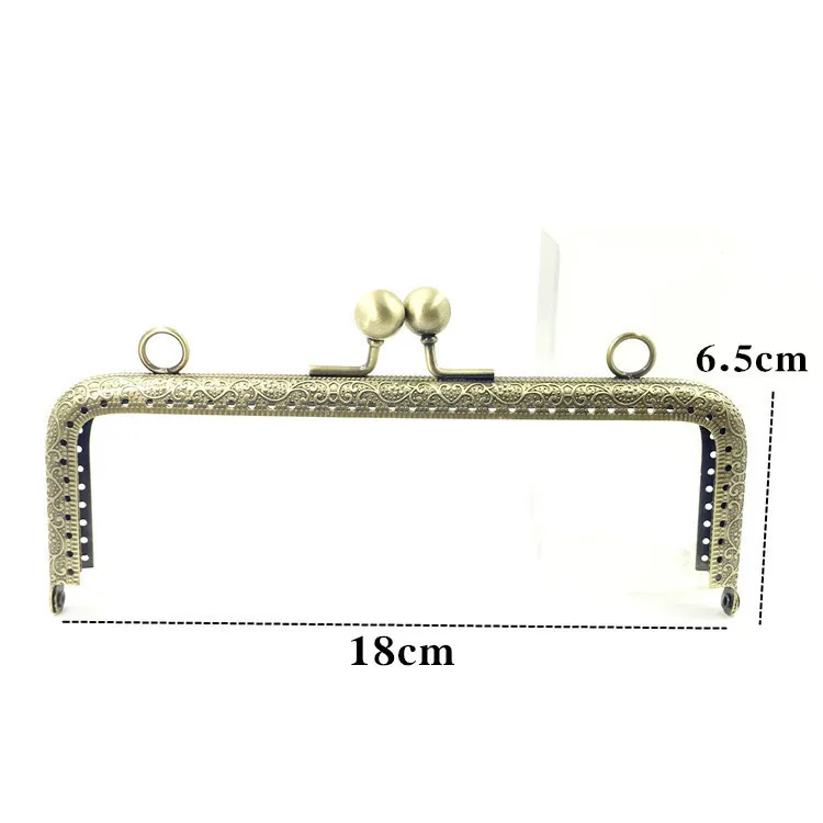 1 шт. бронзовый тон металла Кошелек Рама Ручка сумка DIY прямоугольник цветочный узор поцелуй застежка нежный замок Чемодан аксессуары 6,5 -20