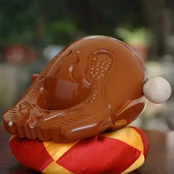 

Fine Carved religious 8 inch reddish Monk wooden fish Camphor Wood Melodious Voice Pray in Buddha Temple Buddhism Tool