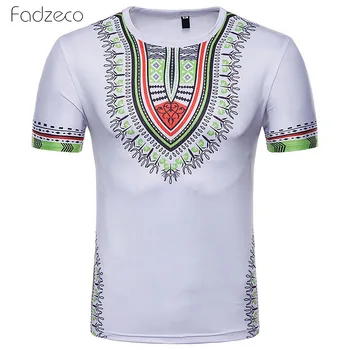 

Fadzeco 2019 African Shirt For Men Print Crew Neck Short Sleeve Men T-Shirt Dashiki Pattern Fashion Casual Tops African Clothes