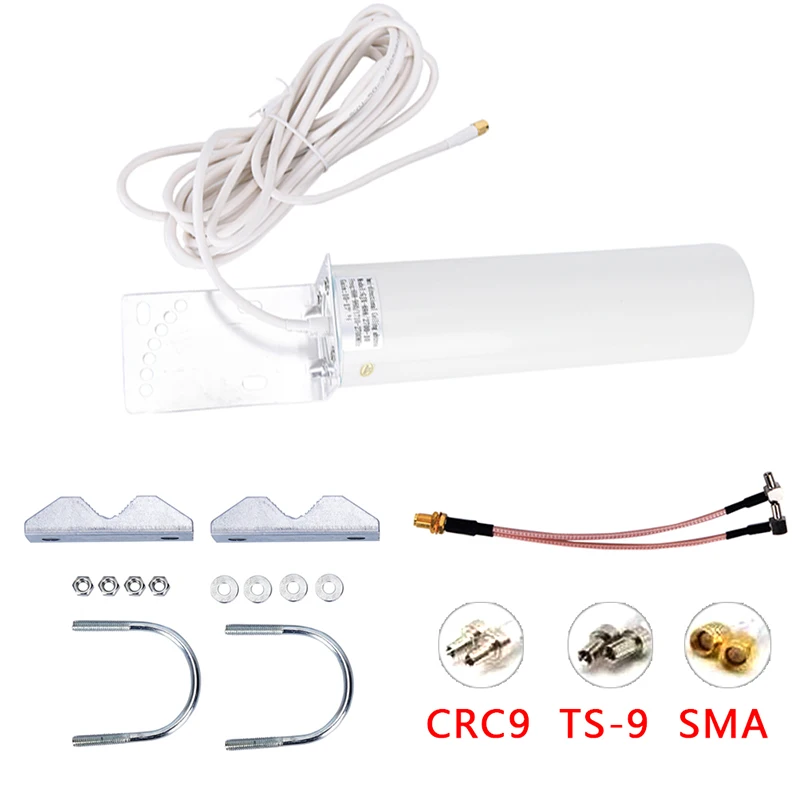 LTE 3G 4G External Antennna SMA-M Outdoor Antenna With 5m Cable CRC9/TS9/SMA High Quality