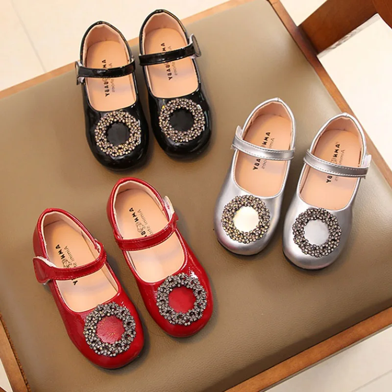 

Spring Autumn Girls Shoes Patent Leather Princess shoes Mary Janes Kids Single Shoes Anti-skid Children Party Shoes Baby 1-9 y
