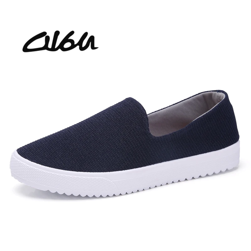 

O16U Autumn Women Low Top Sneakers Flat Shoes Cotton Fabric Slip on Loafers Shoes Ladies Old School Sneaker Flats Women Creepers