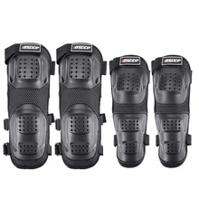FLA5D PE Protective Shell Motorcycle Knee Elbow Pads 4 Times Black Motorcycle Protective Knee Pads Safety