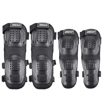 

FLA5D PE Protective Shell Motorcycle Knee Elbow Pads 4 Times Black Motorcycle Protective Knee Pads Safety For Motorcycles