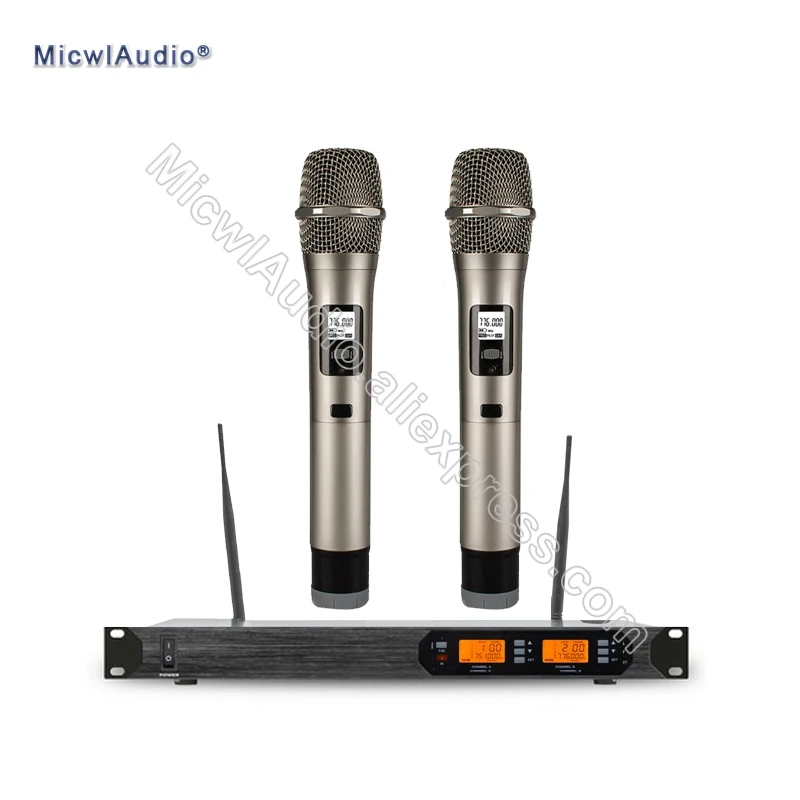 

Pro UHF D200 Frequencies Digital Handheld Or with Gooseneck Bodypack Wireless Microphone System karaoke Mic