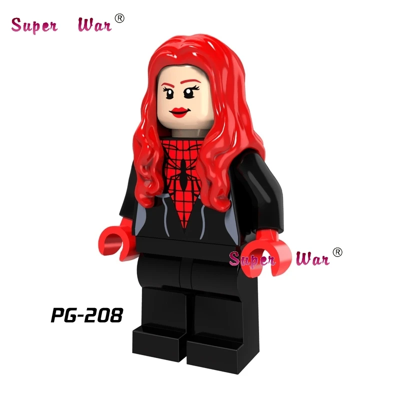 

Single super heroes Marvel Spider-Man Spider-Woman girl building blocks models bricks hobby toys for children kit gift
