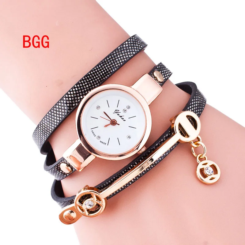 New Style Leather Bracelet Quartz Watch Women Fash...