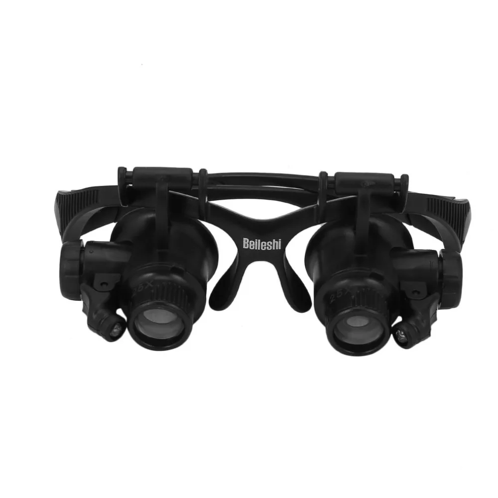 

Outoor LED Fishing Cycling Glasses Jeweler Watch Repair Magnifier Magnifying Double Fishing Glasses Loupe Lens Measurement Tools
