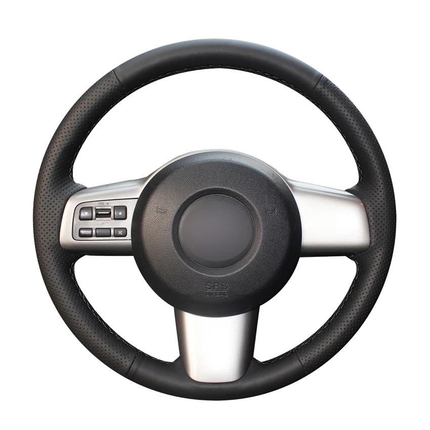 

Hand-stitched Black PU Artificial Leather Car Steering Wheel Covers Wrap for Mazda 2 2008 2009 2010 2011 2012 2013 2014