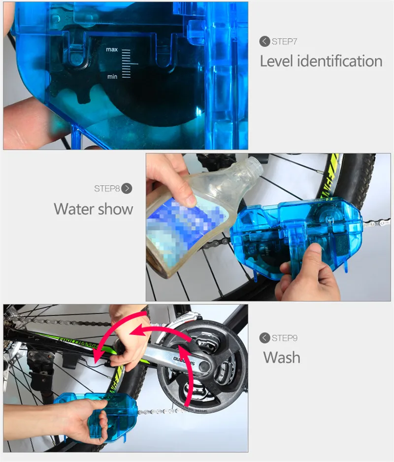Cheap SAHOO New Bicycle Chain Cleaner Bike Clean Machine Brushes Mountain Road Bike Cycling Cleaning Kit Outdoor Sports Wash Tools 13