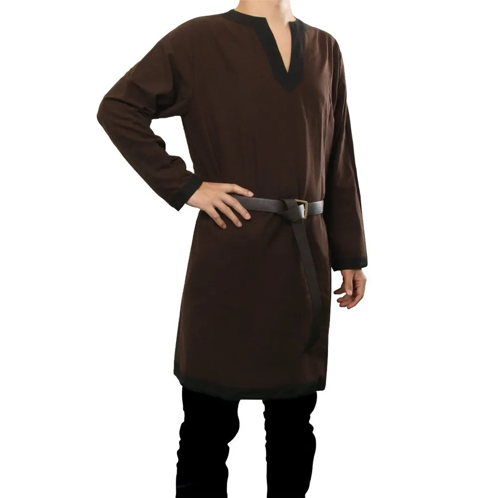 Medieval Renaissance Tunic Top Shirt Norseman Saxon Cosplay Men Costume