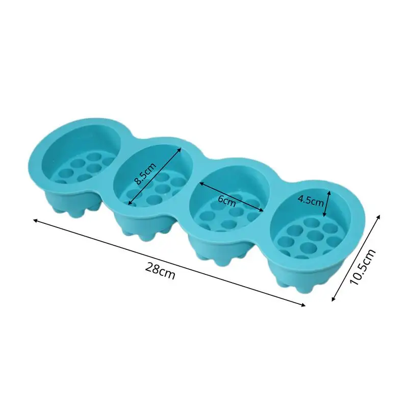 

4-Compartment Silicone Cake Mold Massage Soap Molds With Single-hole Soapmaking for about 130g Random Color Delivery