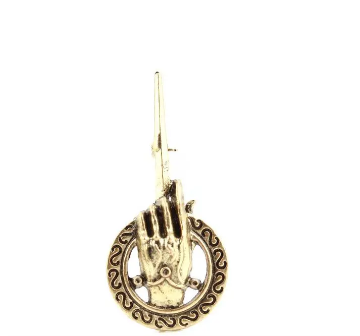 

1pcs retro bronze gold color vintage Game of Thrones Song of Ice and Fire Brooch Hand of the King Badge Brooches Movie Jewelry