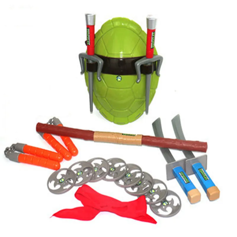 

Ninja Turtles COS Dressed 5styles Weapon Suits Turtle Shell Mask Leonardo Sword Toys Cosplay Tortoise Gift for Children
