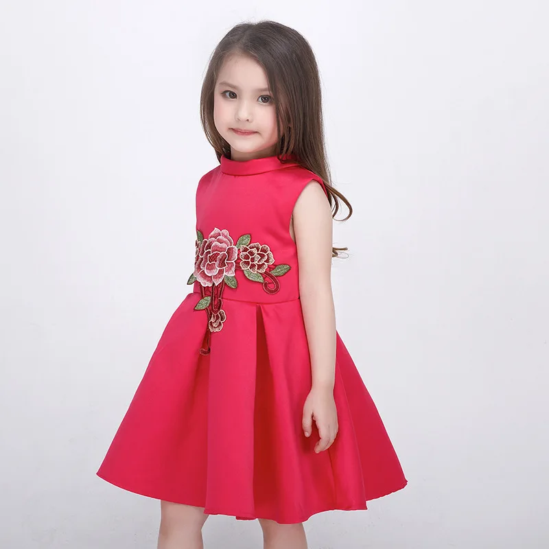 New Fashion Dress Girls Kids Watermelon Red Wear Roses with Lace ...