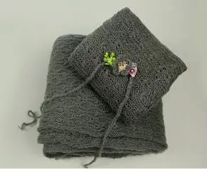 Фоновое одеяло для новорожденных+ накидка+ повязка на голову, комплект для фотосъемки новорожденных, длинный шарф, гамак, реквизит, детский ободок с цветами - Цвет: 6 blkt wrap headband