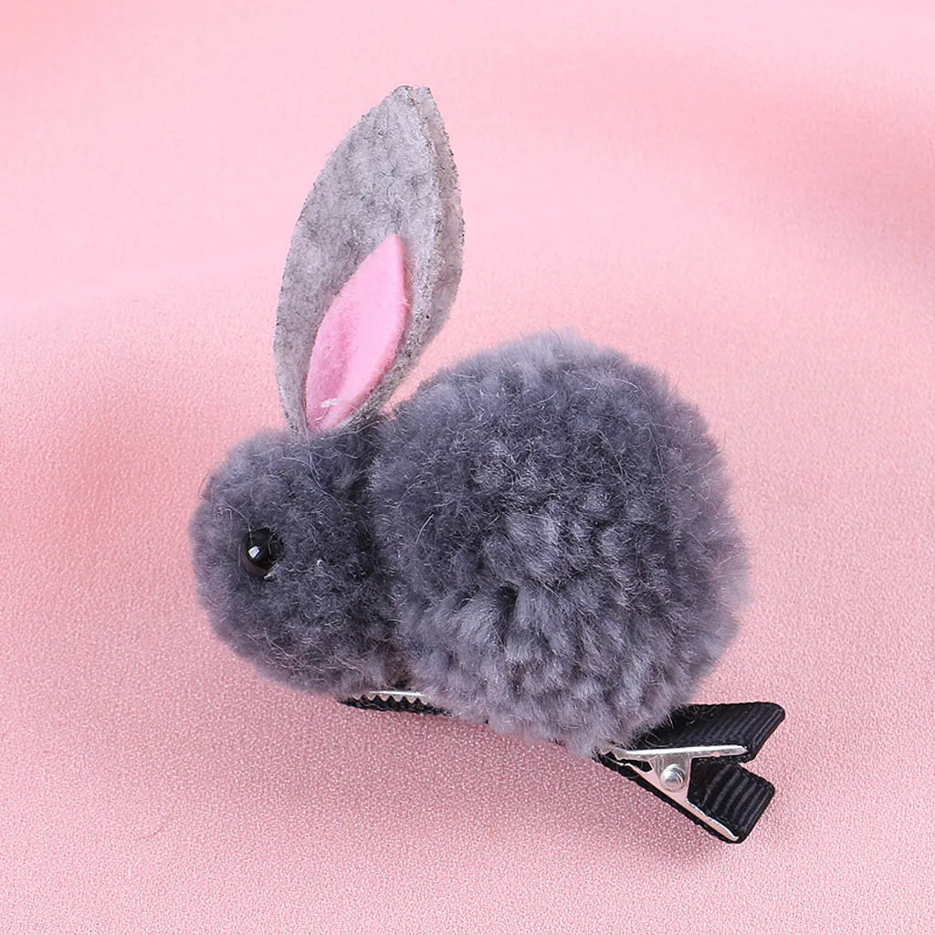 Повседневная модная детская заколка для волос с 3D рисунком кролика, заколки-пряжки для волос